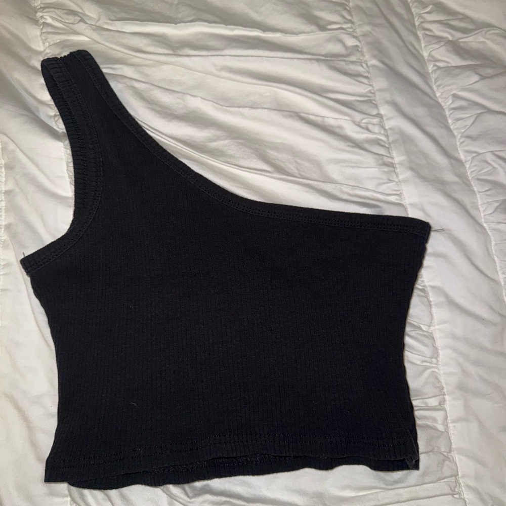 SHEIN Asymmetrical Black and White Tank Top